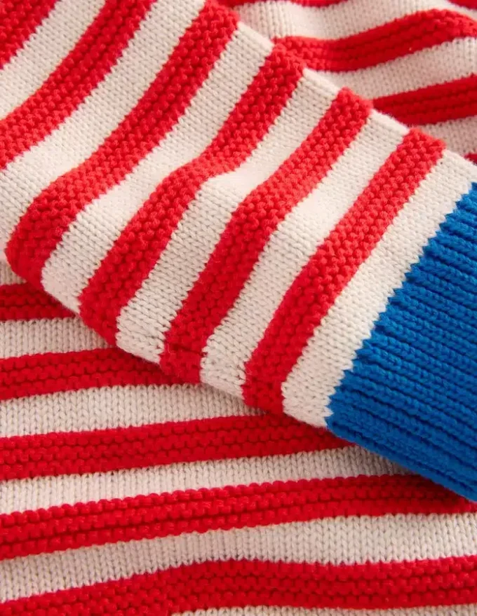 Chunky Sweater High Risk Red/Ecru Marl Stripe