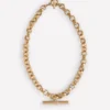 Chunky T-bar Chain Necklace Gold Colour Chunky T-bar Chain Necklace Gold Colour