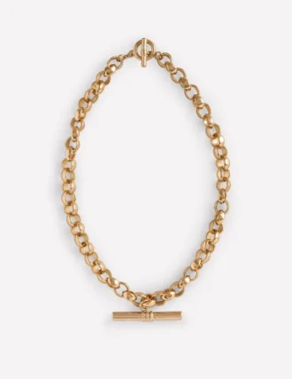 Chunky T-bar Chain Necklace Gold Colour