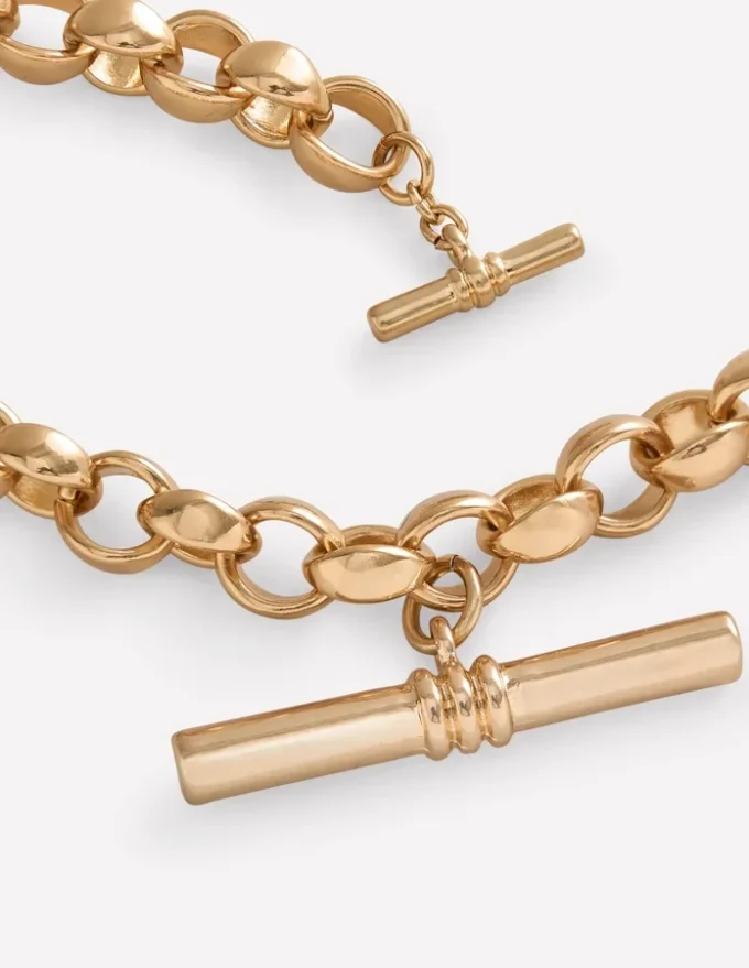 Chunky T-bar Chain Necklace Gold Colour Chunky T-bar Chain Necklace Gold Colour