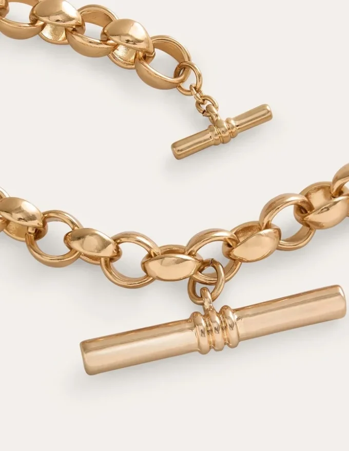 Chunky T-bar Chain Necklace Gold Colour Chunky T-bar Chain Necklace Gold Colour