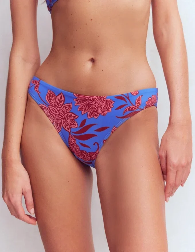 Classic Bikini Bottoms Blue, Elegant Blossom Classic Bikini Bottoms Blue, Elegant Blossom