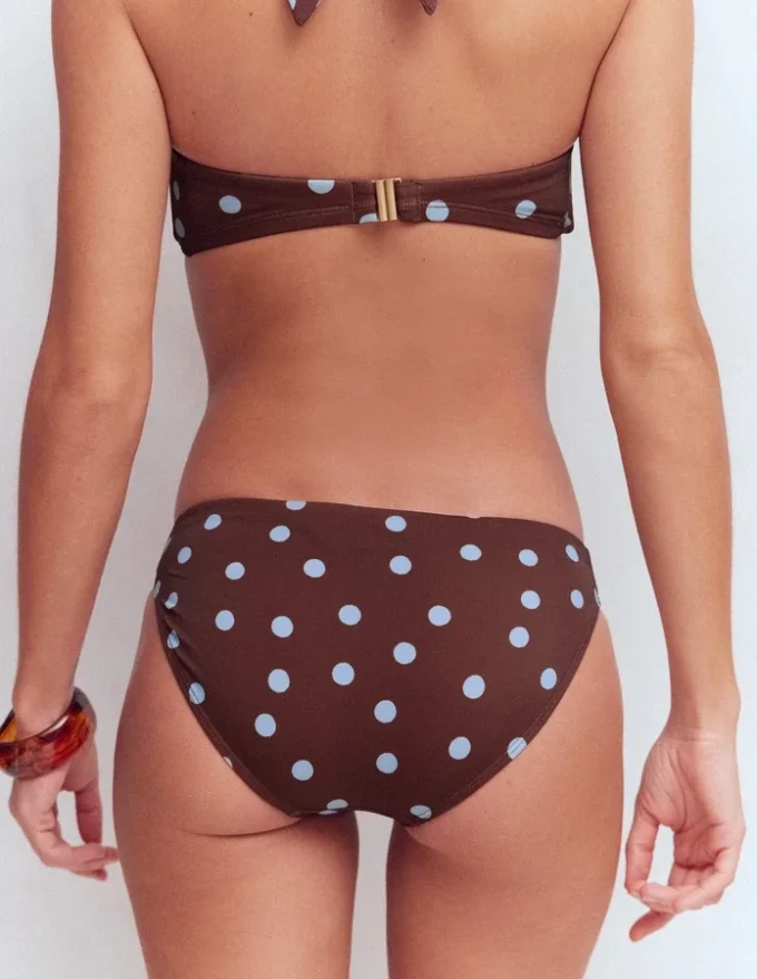 Classic Bikini Bottoms Chocolate, Blue Painted Dot Classic Bikini Bottoms Chocolate, Blue Painted Dot