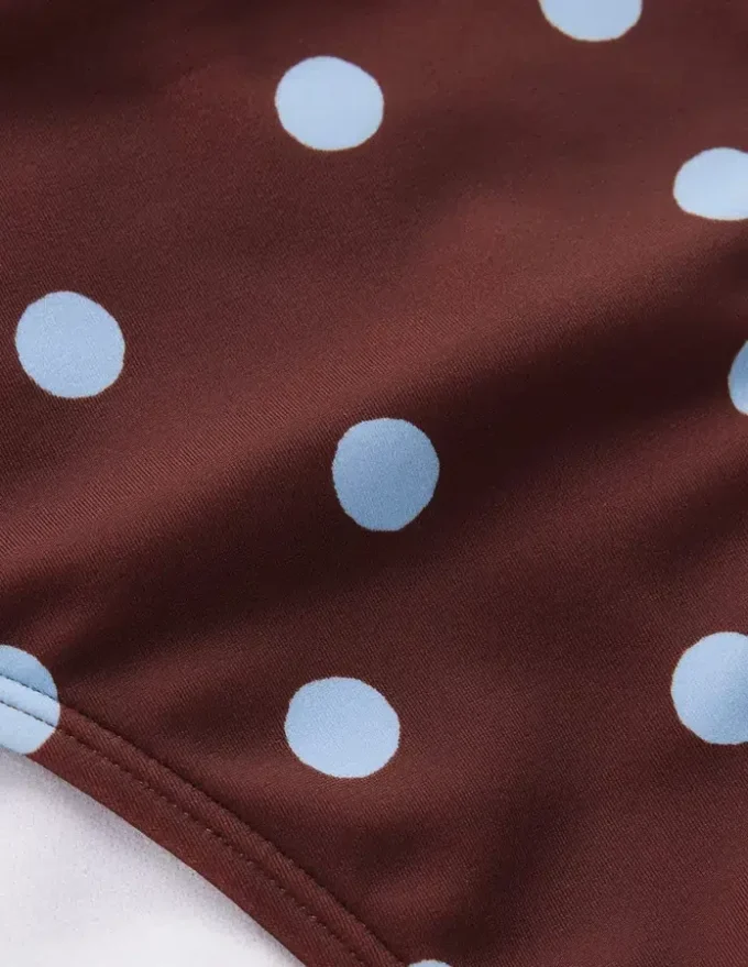Classic Bikini Bottoms Chocolate, Blue Painted Dot Classic Bikini Bottoms Chocolate, Blue Painted Dot