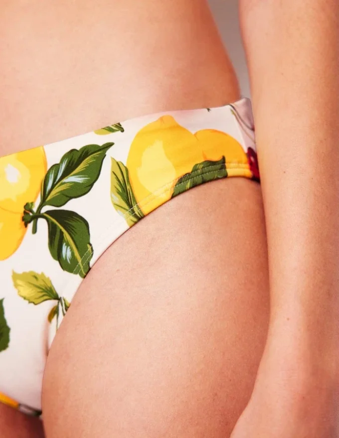 Classic Bikini Bottoms Ivory, Cherries and Lemons Classic Bikini Bottoms Ivory, Cherries and Lemons