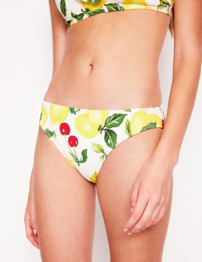 Classic Bikini Bottoms Ivory, Cherries and Lemons Classic Bikini Bottoms Ivory, Cherries and Lemons