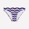 Classic Bikini Bottoms Navy, Wavy Stripe
