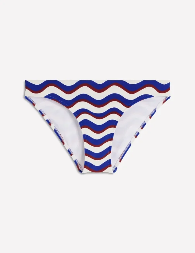 Classic Bikini Bottoms Navy, Wavy Stripe