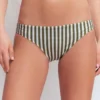 Classic Bikini Bottoms Olive, Ivory Stripe