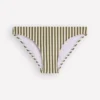 Classic Bikini Bottoms Olive, Ivory Stripe