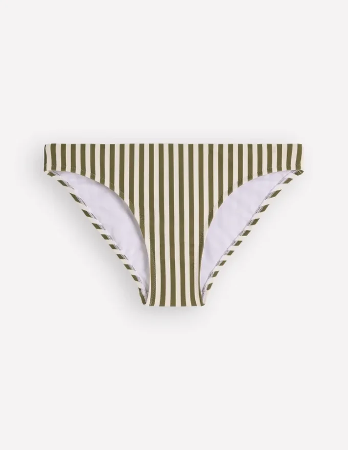 Classic Bikini Bottoms Olive, Ivory Stripe