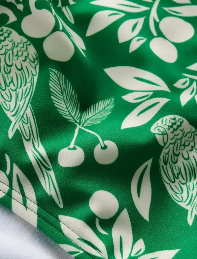 Classic Bikini Bottoms Rich Emerald, Ornate Tropic