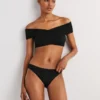 Classic Bikini Bottoms Textured Black