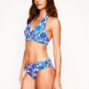 Classic Fold Bikini Bottoms Blue Dahlia Stamp