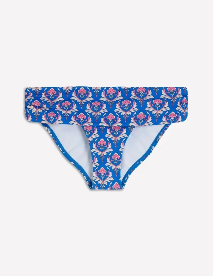 Classic Fold Bikini Bottoms Blue, Ornamental Stamp