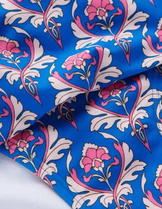 Classic Fold Bikini Bottoms Blue, Ornamental Stamp