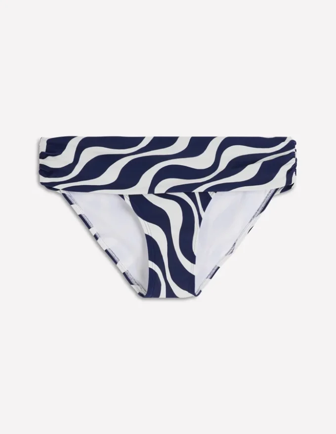 Classic Fold Bikini Bottoms Navy, Rhythmic Wave