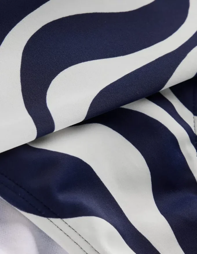 Classic Fold Bikini Bottoms Navy, Rhythmic Wave