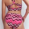 Classic Fold Bikini Bottoms Pink, Zig zag Wave