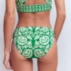Classic Fold Bikini Bottoms Rich Emerald, Ornate Floret
