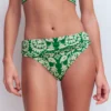 Classic Fold Bikini Bottoms Rich Emerald, Ornate Floret