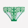 Classic Fold Bikini Bottoms Rich Emerald, Ornate Floret