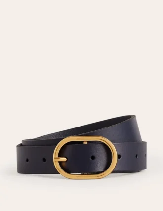 Classic Leather Belt Navy
