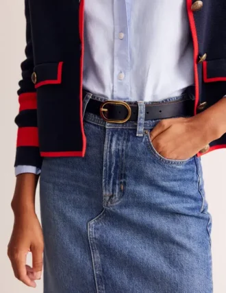 Classic Leather Belt Navy