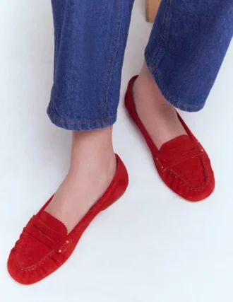 Classic Penny Loafers Red