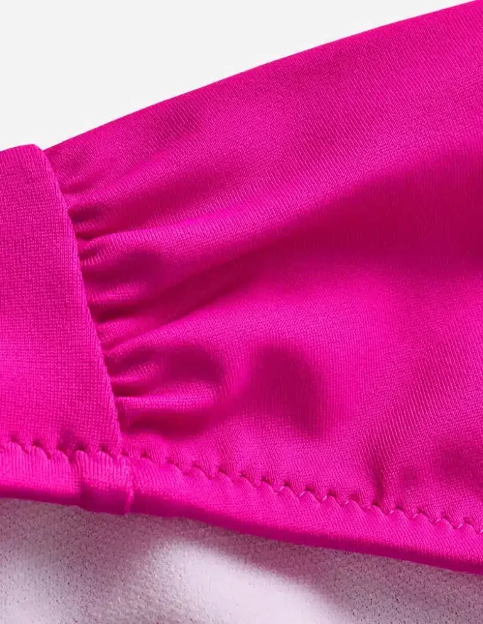 Classic Ruched Bikini Bottoms Bright Fuchsia
