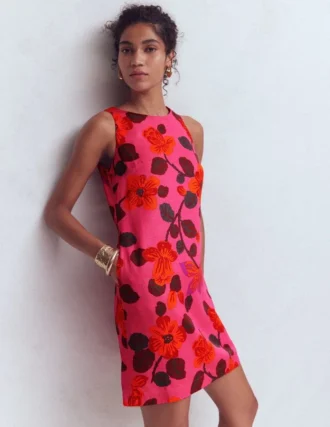 Classic Shift Dress Pink, Elaborate Blossom