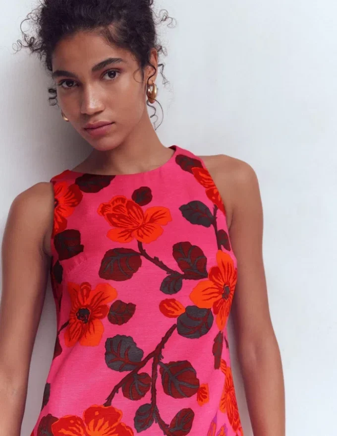 Classic Shift Dress Pink, Elaborate Blossom Classic Shift Dress Pink, Elaborate Blossom