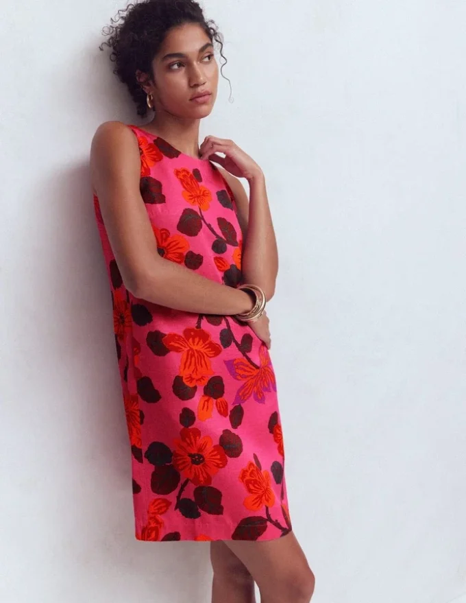 Classic Shift Dress Pink, Elaborate Blossom Classic Shift Dress Pink, Elaborate Blossom