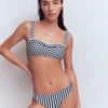 Clean Sweetheart Bikini Top Navy, Ivory Stripe