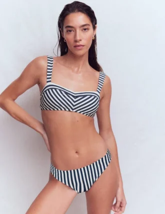 Clean Sweetheart Bikini Top Navy, Ivory Stripe