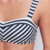 Clean Sweetheart Bikini Top Navy, Ivory Stripe