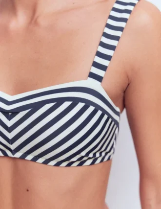 Clean Sweetheart Bikini Top Navy, Ivory Stripe