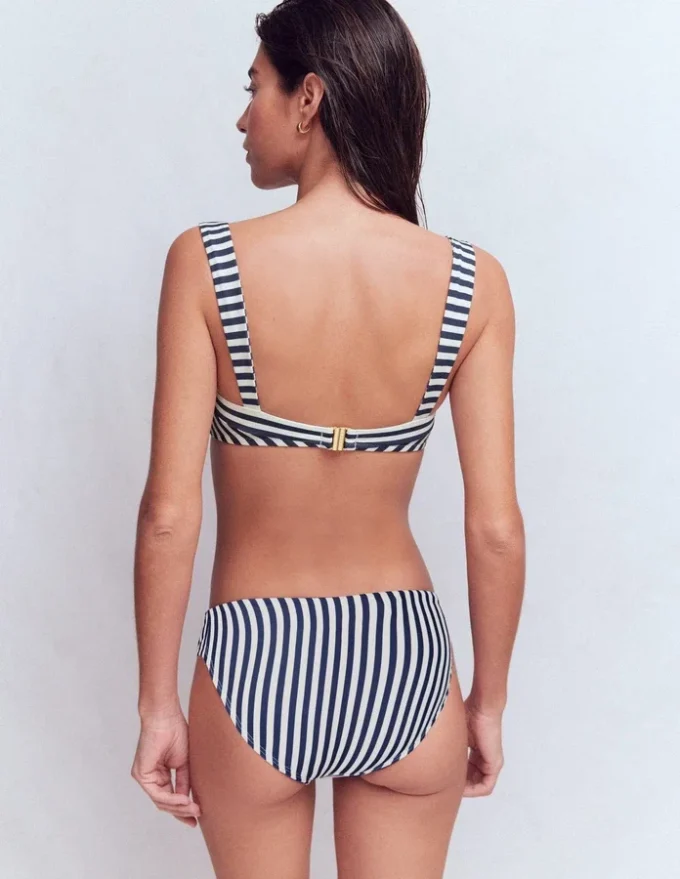 Clean Sweetheart Bikini Top Navy, Ivory Stripe
