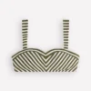 Clean Sweetheart Bikini Top Olive, Ivory Stripe