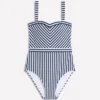 Clean Sweetheart Swimsuit Navy and Ivory Stripe Clean Sweetheart Swimsuit Navy and Ivory Stripe