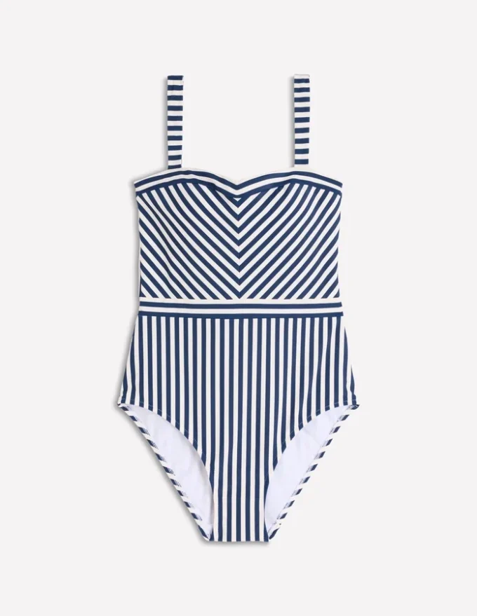 Clean Sweetheart Swimsuit Navy and Ivory Stripe Clean Sweetheart Swimsuit Navy and Ivory Stripe