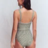 Clean Sweetheart Swimsuit Olive Ivory Stripe Clean Sweetheart Swimsuit Olive Ivory Stripe