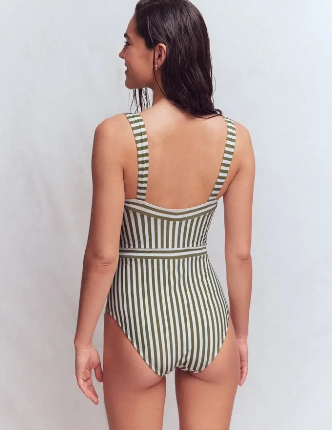 Clean Sweetheart Swimsuit Olive Ivory Stripe Clean Sweetheart Swimsuit Olive Ivory Stripe