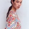 Cleo Linen Top Floral Tile Placement