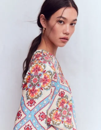 Cleo Linen Top Floral Tile Placement