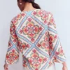 Cleo Linen Top Floral Tile Placement