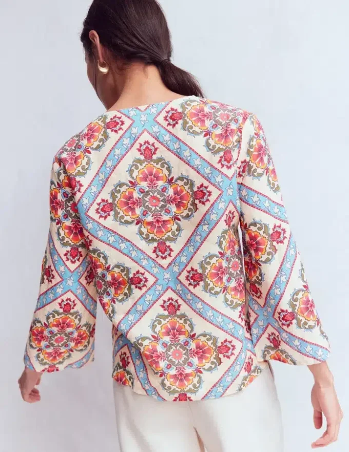 Cleo Linen Top Floral Tile Placement