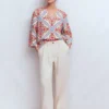 Cleo Linen Top Floral Tile Placement