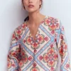 Cleo Linen Top Floral Tile Placement