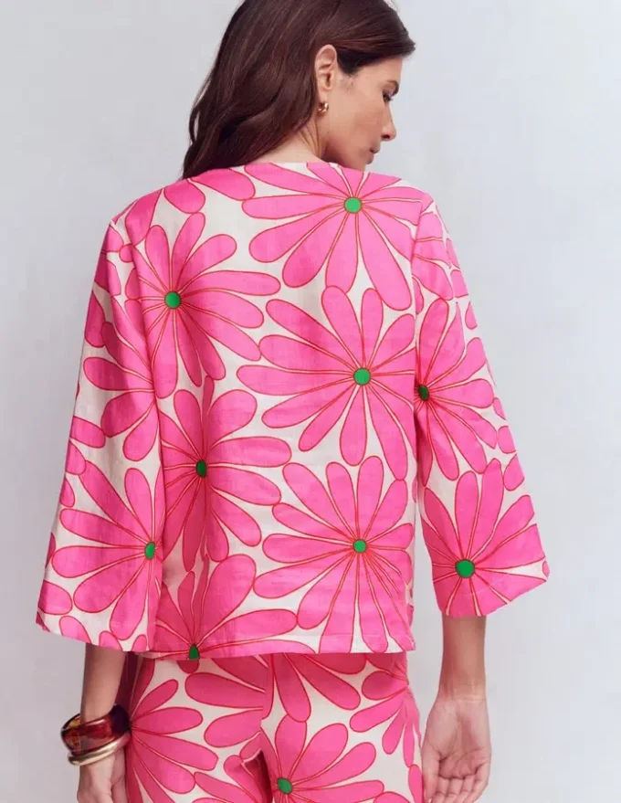 Cleo Linen Top Pink, Daisy Blossom Cleo Linen Top Pink, Daisy Blossom